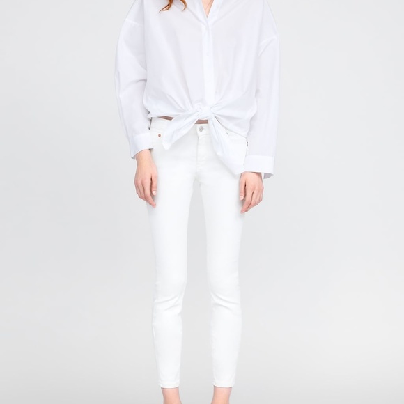 coated white jeans